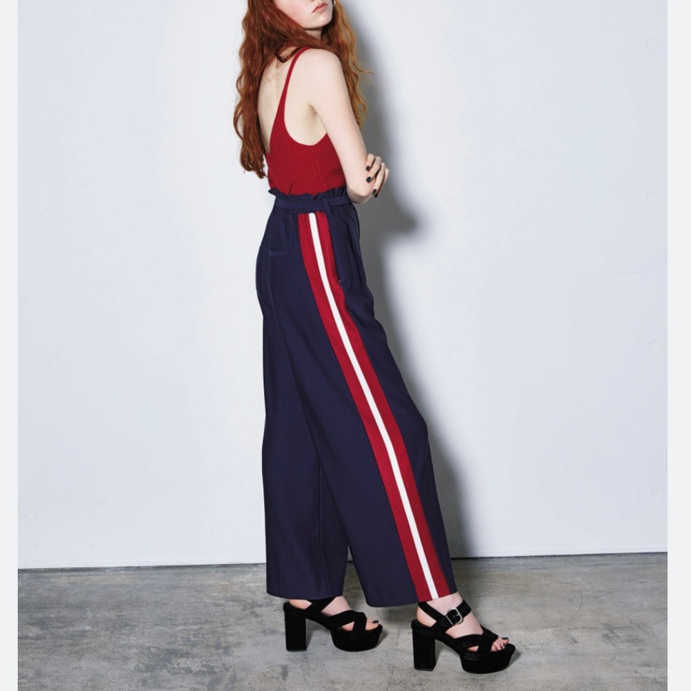 Moussy side stripe wide leg pant
